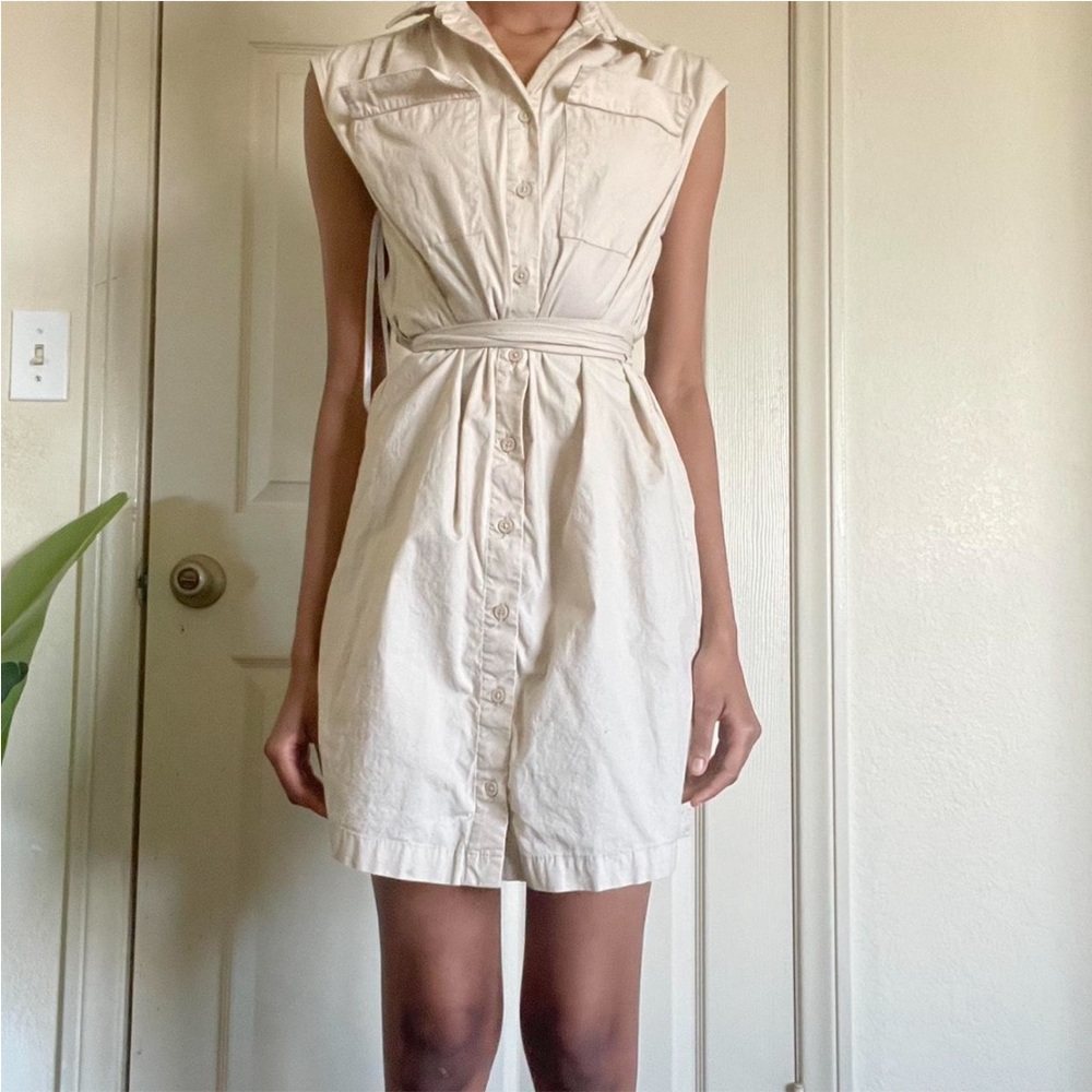 Donna Morgan Cream Sleeveless Mini Dress